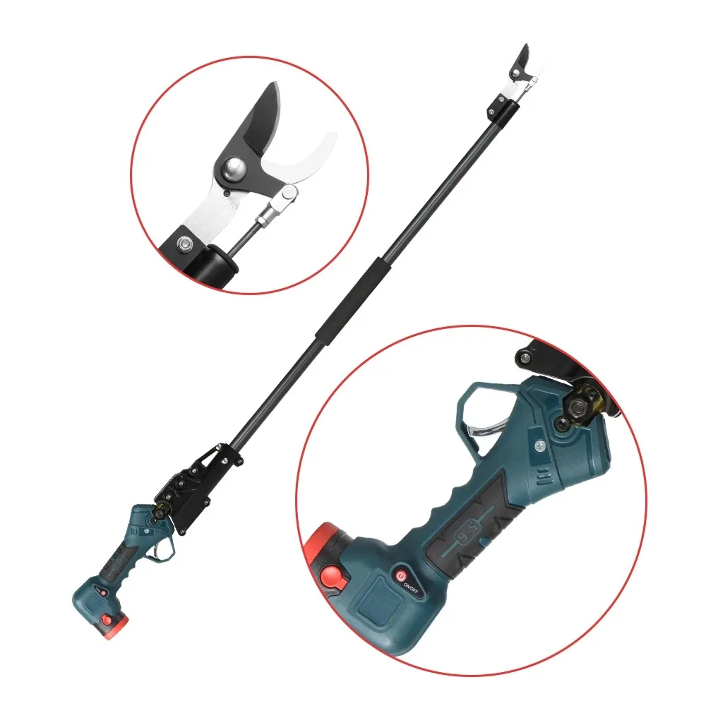 

Аккумуляторный электрический секатор для обрезки веток высотой до 1,8 м, 30 мм, с батареей 2,6 Ач