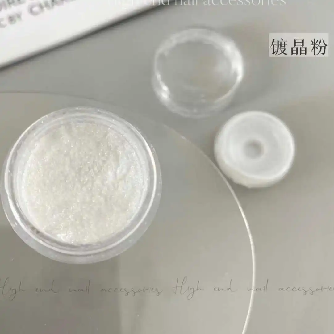 1 Gläser, spiegelhell beschichtetes Aurora-Chrompulver für Nägel, Mondlicht, perlweißes Reibpulver, Maniküre, Chrom-Blitzstaub, 0,5 g – Detail 4
