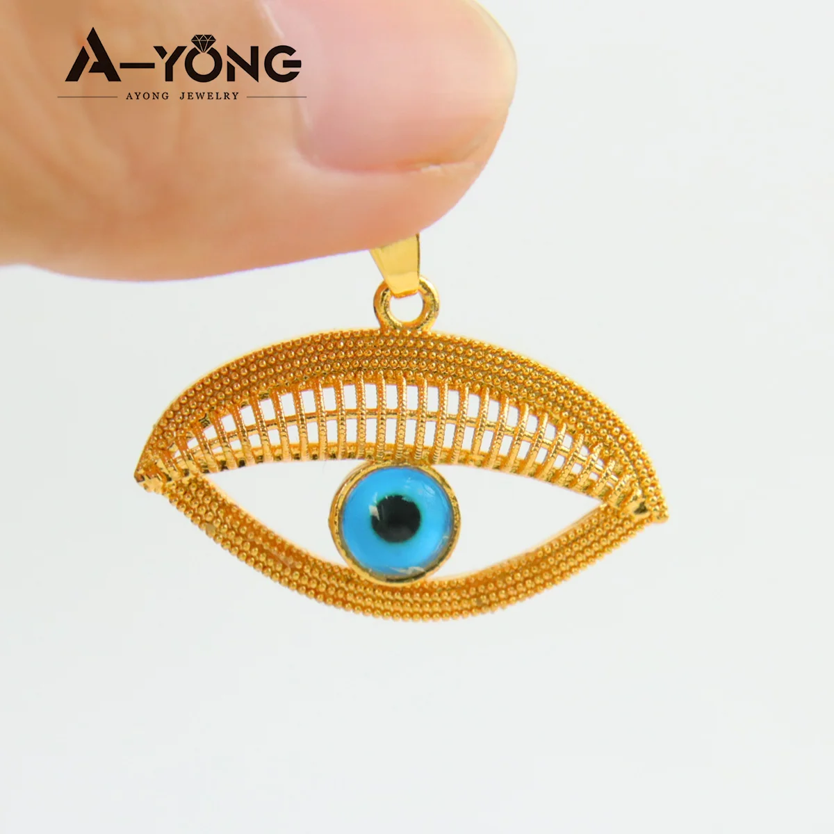 Arabische Mode Quasten-Anhänger 21k Vergoldete Zirkonia-Augen Hip-Hop Halskette Anhänger Dubai Damen Event Party Schmuck Geschenke – Detail 17