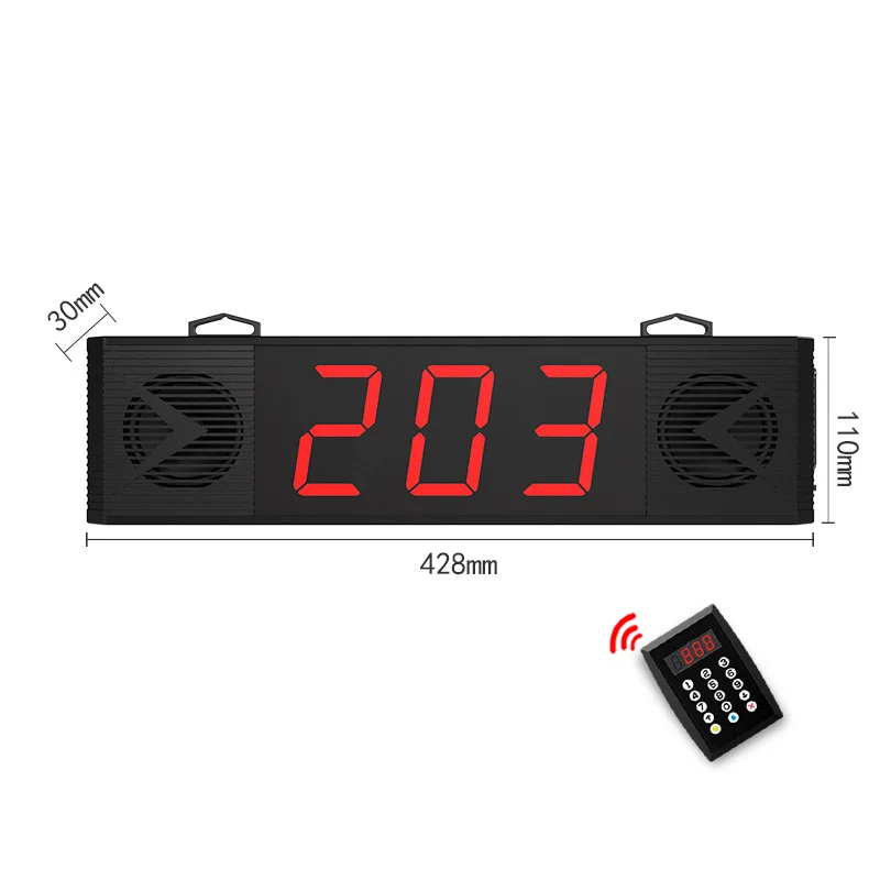 Wireless Customer Number Calling System Restaurant Pager Queue Management System Loud Speaker 3-Digit Display for Business