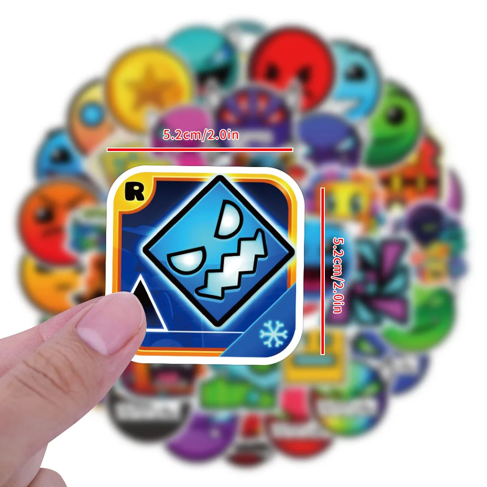 

50PCS Game Geometry Dash Cool Fun Decorative Graffiti Sticker Personalized DIY Skateboard Motorcycle Helmet Stationery Box