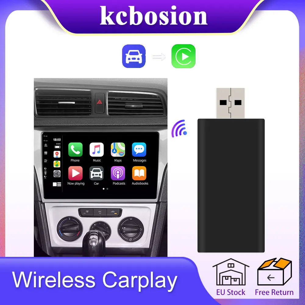 Car Radio Multimedia Player Wireless CarPlay Adapter Plug and Play Phone-Free Mini adaptor Easy Conect