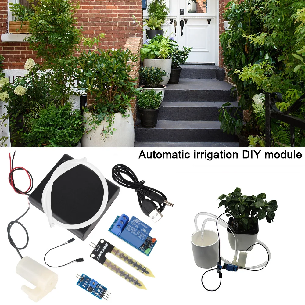 Garden Drip Watering Water Pump Module Kit Soil Moisture Detection Automatic Watering Irrigation System DIY