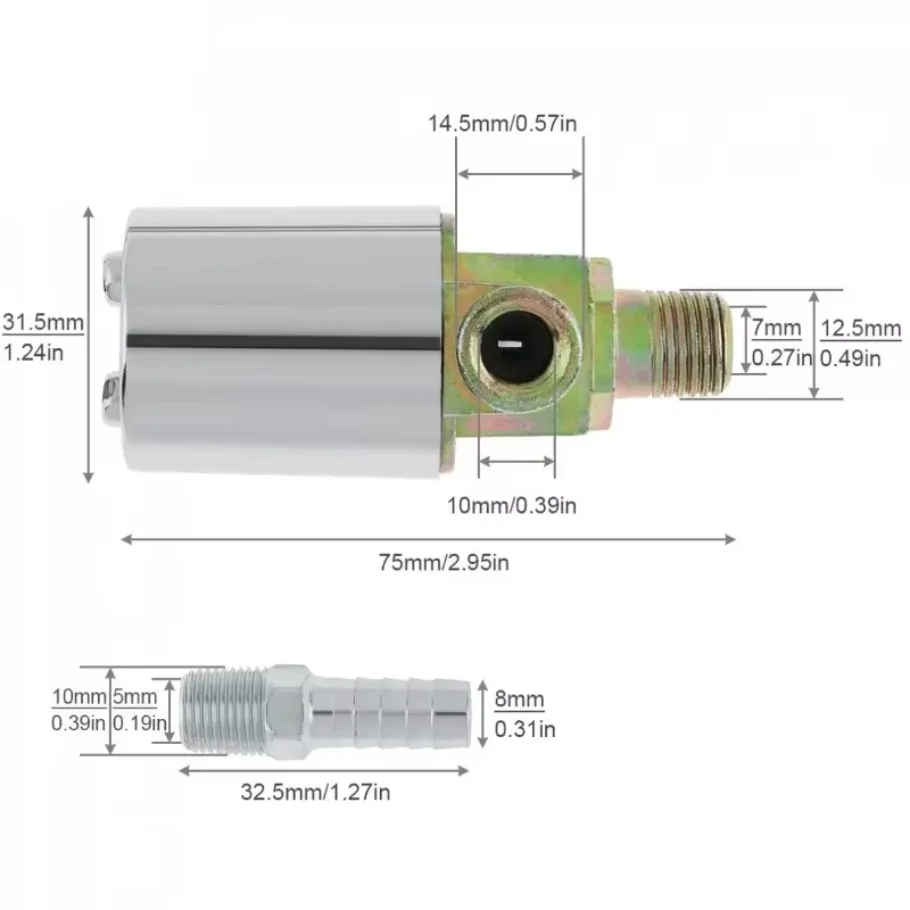 1set DC12 / 24V Solenoid Air Valve 1/4 NPT Heavy Duty Chrome plated Electric Valve fit for Train Truck Air Horn Kits Accessories