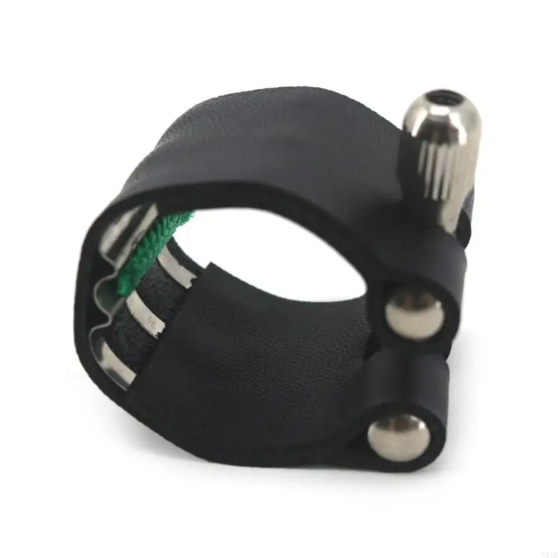 

Y51D Alto Sax Clarinet Mouthpiece Ligature Saxophone Clip PU Leathers Ligature Single Screw Fastener Clip Mouthpiece Ligature