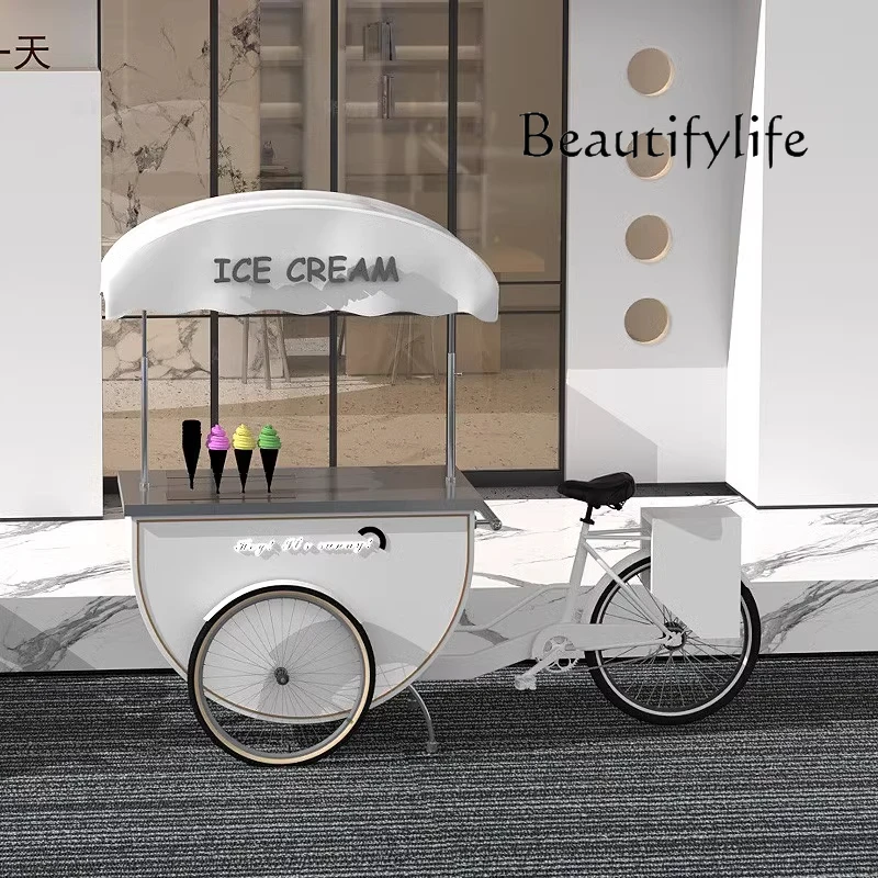 Upside down donkey outdoor activity display car food cart shopping mall street view market cycling promotion snack cart