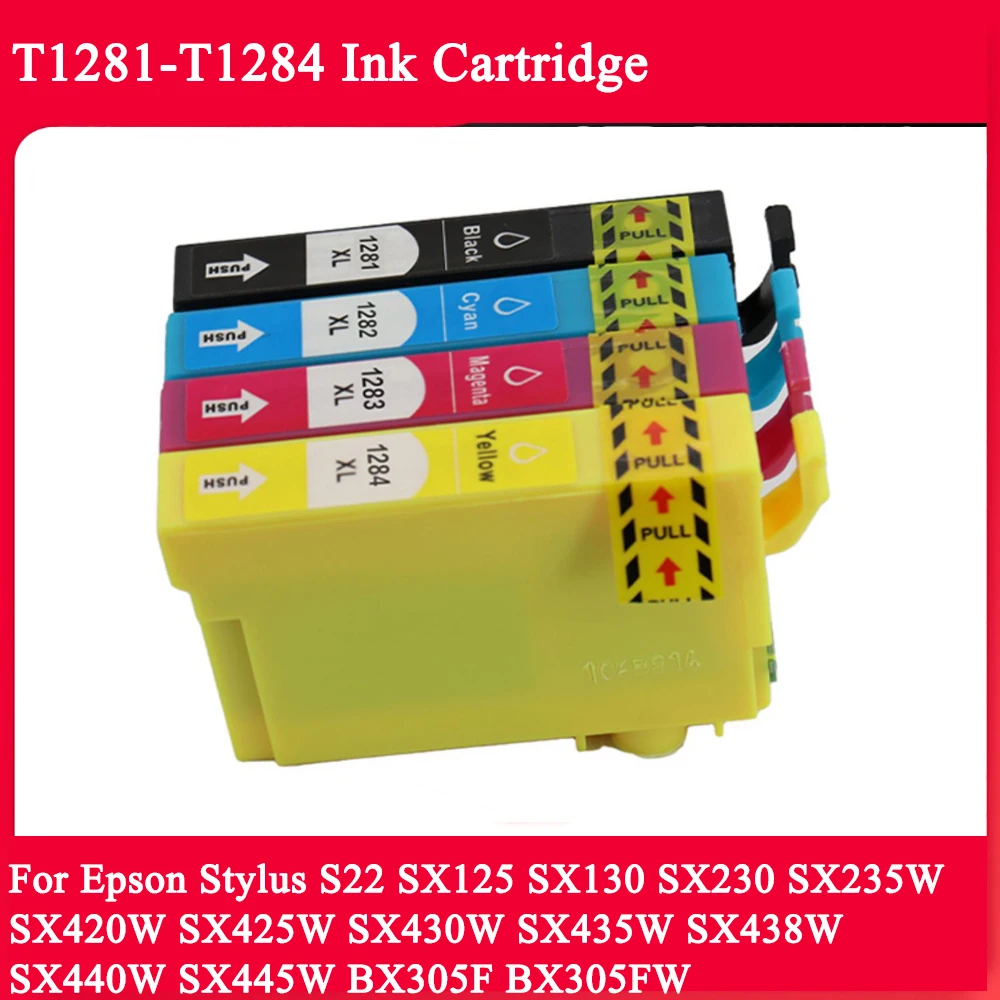T1281-T1284 Compatible Full Ink Cartridge For EPSON Stylus S22 SX125 SX130 SX230 SX235W SX420W SX425W SX430W SX435W Printer