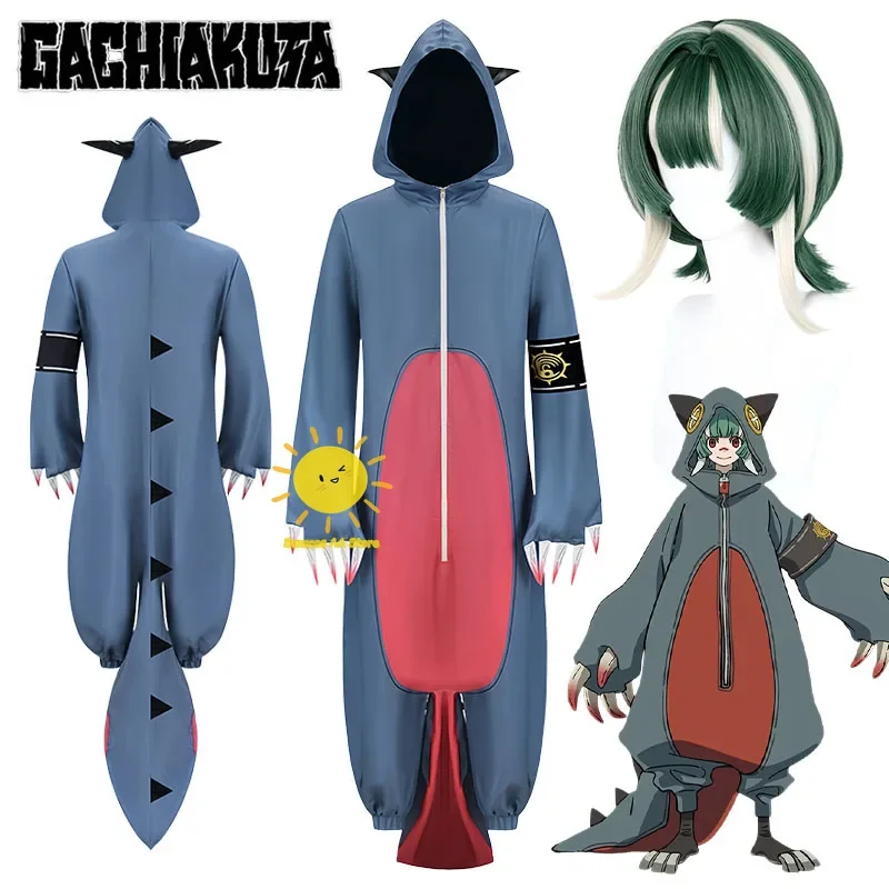 Disfraces de Cosplay de Guita de Anime, Pijama de Cosplay GACHIAKUTA, Brazaletes, Trajes de Guita, Peluca, Disfraz para Fiesta de Carnaval de Halloween, Cosplay para Adultos, Mujeres