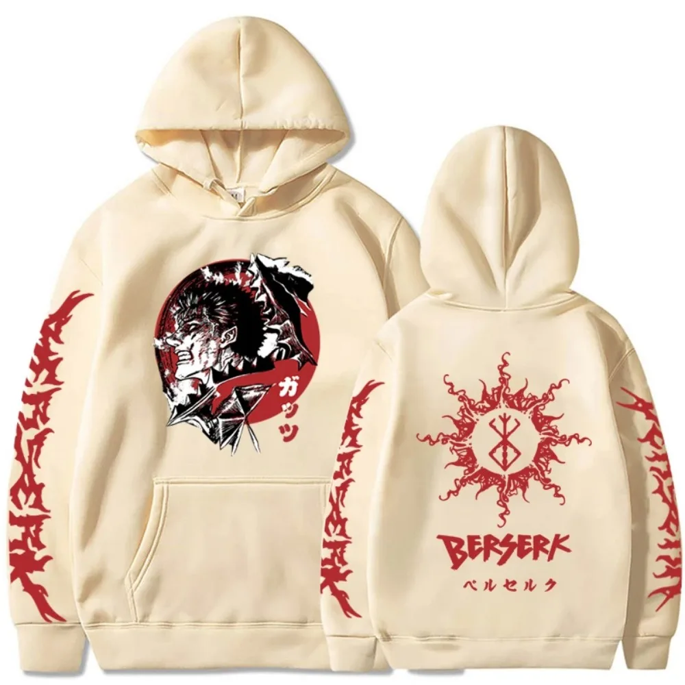 Anime Hoodie New Fashion Hoodies Manga Berserk Long Sleeve Pullovers Vintage Y2k Tops Casual Harajuku Men's Sweatshirts