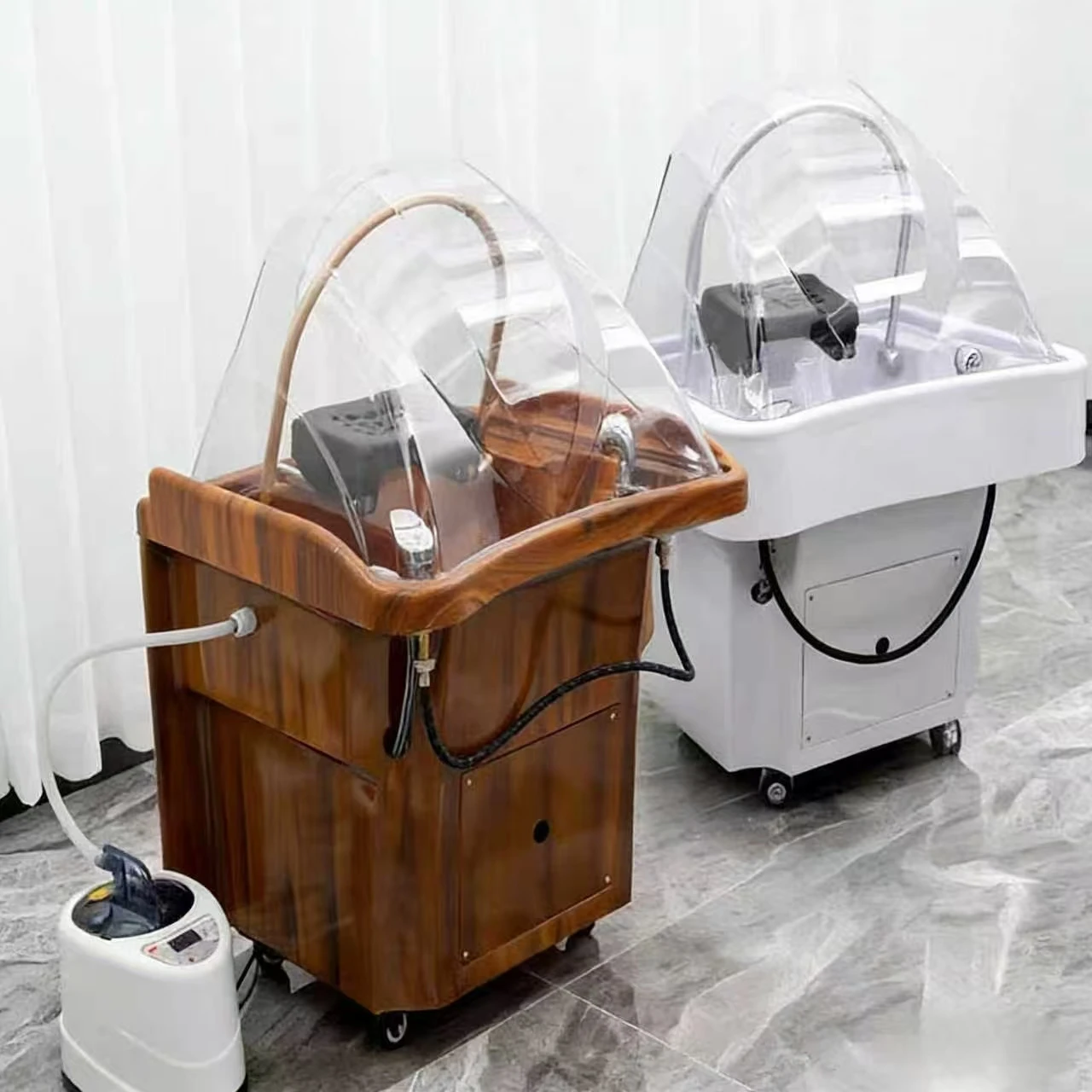 ！@Mobile Head Therapy Basin, Hair Washing Bed, Hair Care Center, Water Circulation Fumigation, Hairdressing and Hair Washing Bas