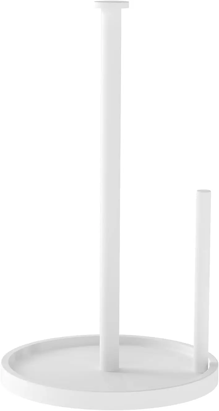 

Stainless Steel Freestanding Paper Towel Holder with Weighted Base, One-Hand Tear Design for Kitchen Countertop, White