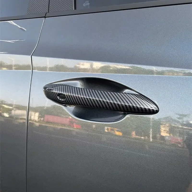 For Hyundai Tucson LFD 2021-2024 NX4 New Carbon Fiber Chrome Car Door Handle Cover Decor Trim Sticker Styling Accessories