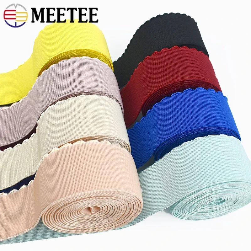 

Meetee 2/5/10M 4cm Nylon Elastic Bands for Sewing Pants Waist Rubber Tape Underwear Colored Stretch Band DIY Garment Accessories