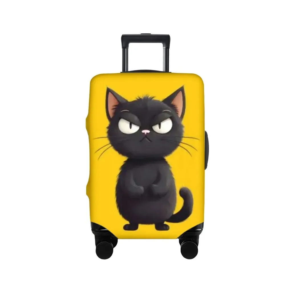 Funny Yellow Surprise Face Luggage Cover Elastic Stretch Suitcase Protector Dustproof Travel Case Cover Fit 18-32 Inch Trolley