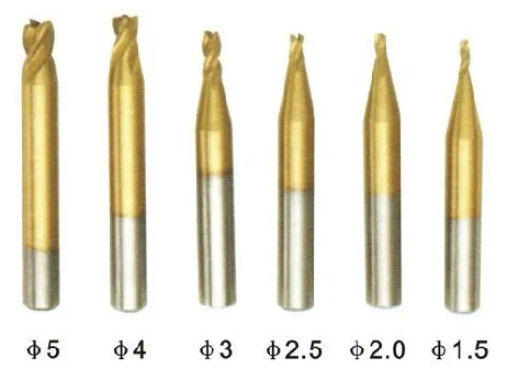 

Титановая HSS сталь 1,0 1,2 1,5 2,0 2,5 3,0 концевые фрезы для копирования ключей, резки, дублирующие станки, сверла, 5 шт./лот