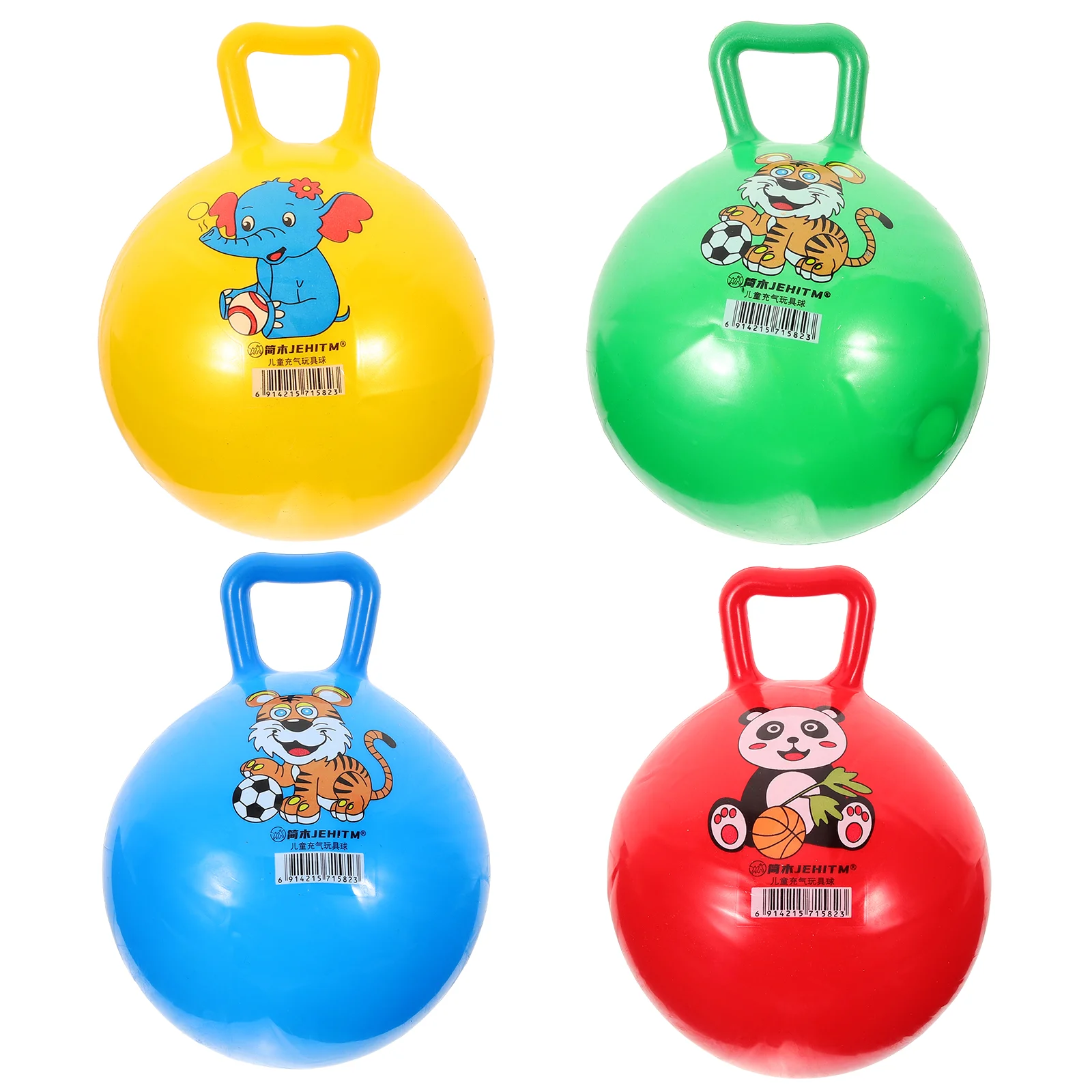 4pcs Bouncing Ball Inflatable Exercise Ball Jumping Ball Fitness Balance Jumping Toy for Kindergarten Children (Random Color)
