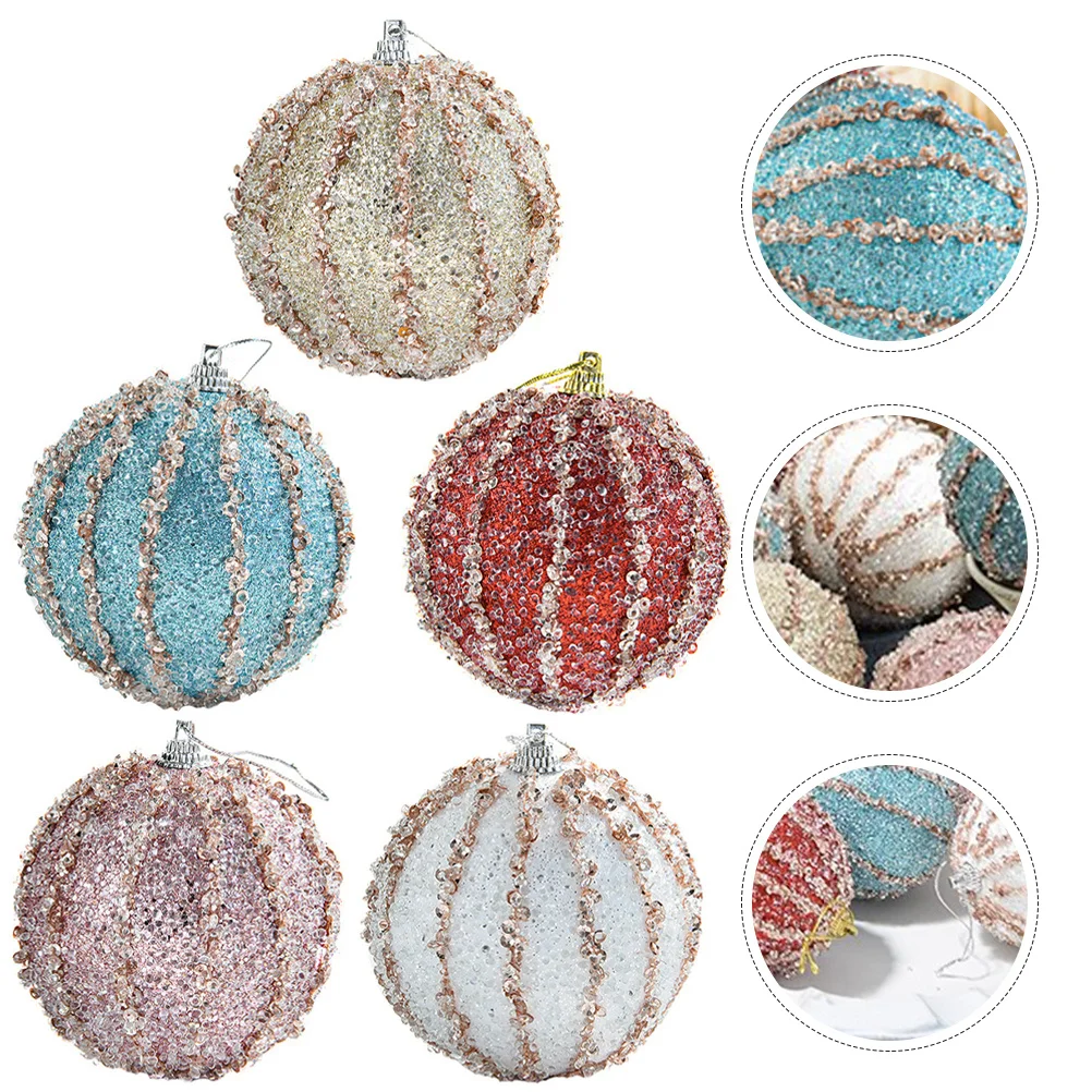 

5Pcs Christmas Tree Hanging Ornaments Foam Xmas Decorations Lightweight Holiday Party Decor Background Props for Tree Table