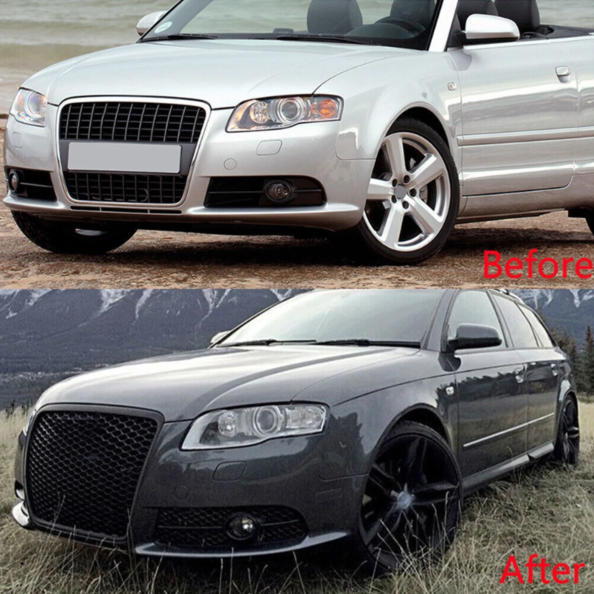 

Replace For Audi A4 B7 S-Line S4 Diesel Saloon 2005 2006 2007 2008 Black Honeycomb Front Fog Light Grille Cover Car Accessories