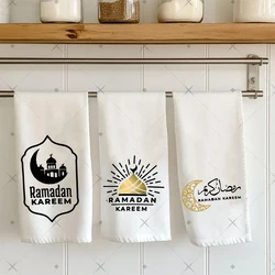 Ramadan Kareem white kitchen tea towel Muslim Islamic suhoor Iftar sehri happy Eid al-Fitr Eid Mubarak home decoration gift sign