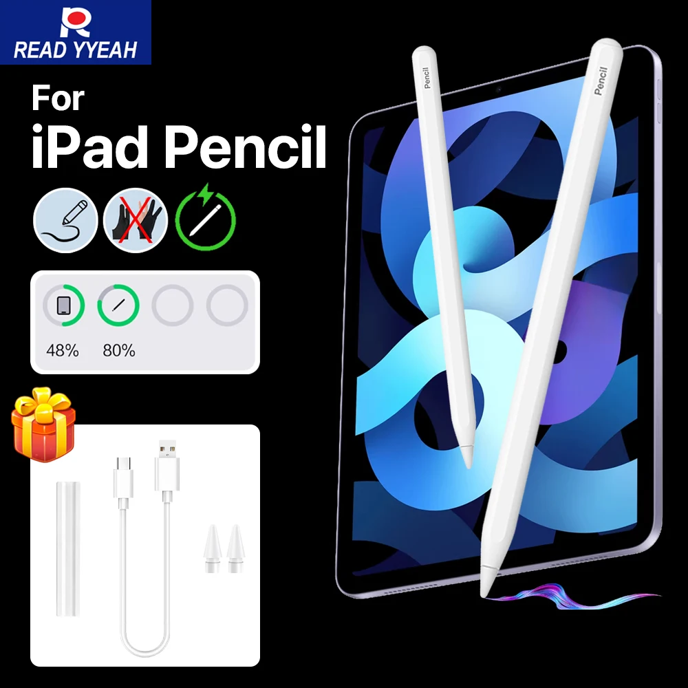 

READY YEAH 2nd Gen Stylus Magnetic Wireless & USB-C Fast Charging iPad Pencil Compatible with iPad Air Pro Mini 2018-2023