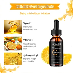 Vitamin C Face Serum Whitening Shrinking Pore Wrinkle Removing Blackspot Lightening Skin Care Essence Body Skin Care Product