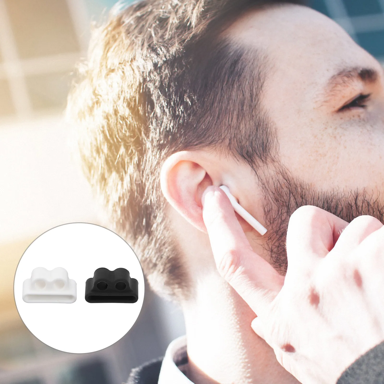 2Pcs Premium Silicone Headphone Protector Holder for Wireless Earbuds Lightweight Bump Proof Comfortable Fit Running