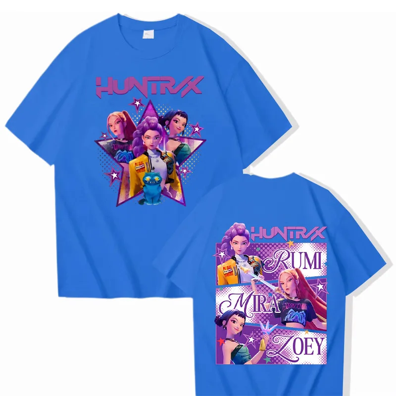 

K-pop Demon Hunters Rumi Mira Zpey Film Graphic T-Shirt Men Women Harajuku High Quality Oversized Cotton T Shirt Streetwear