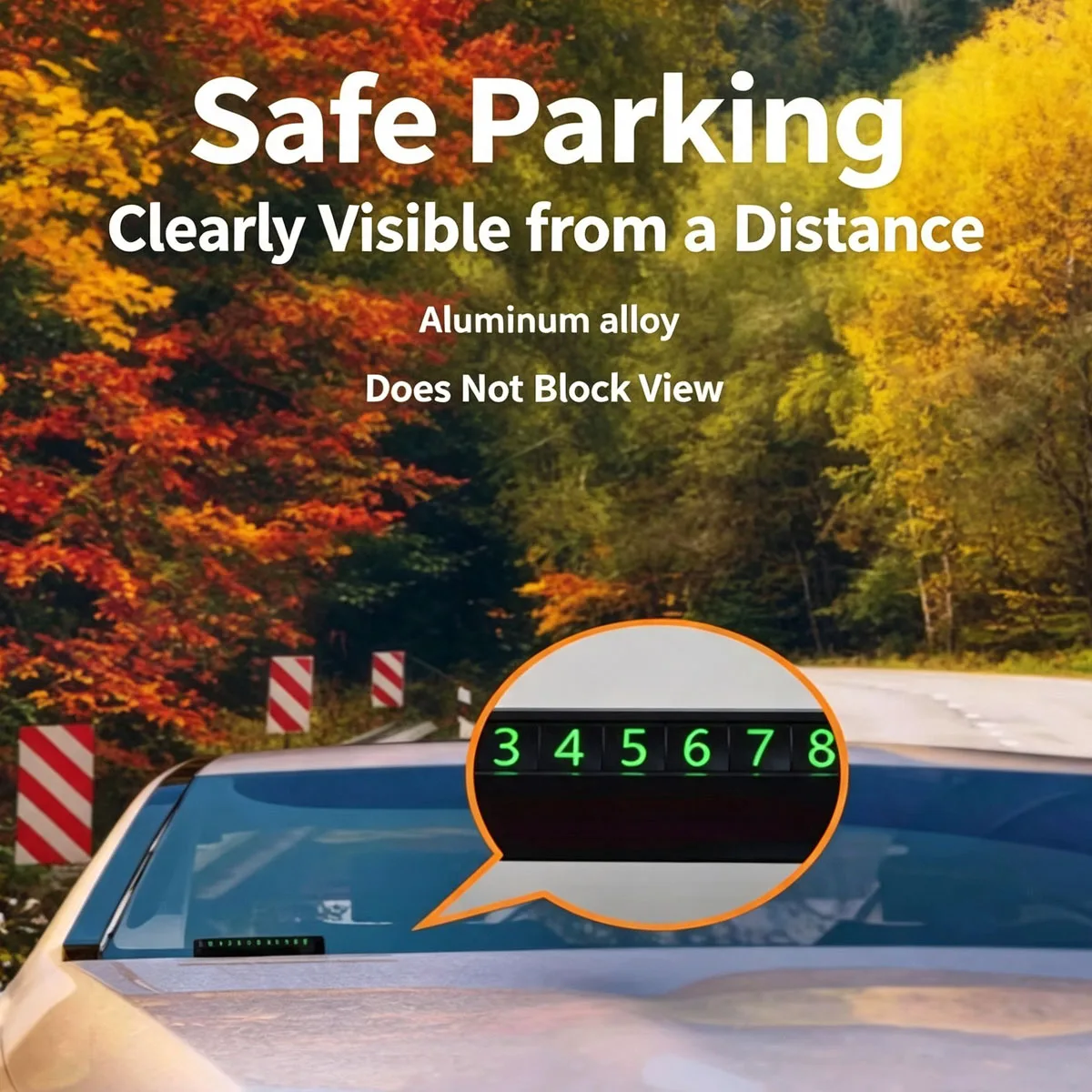 Car Temporary Parking Sign, Magnetic Phone Number Plate with Night Glow, Vehicle Interior Decor Accessory