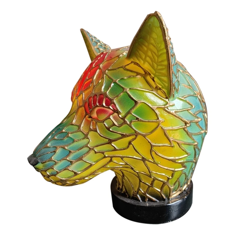 15Cm Resin Stained Glass Table Lamp-Animal Series, Used For Home Decoration.