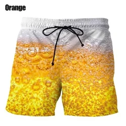 Cool Beer Pattern Beach Shorts For Men Sparkling Wine 3D Printed Swim Trunks Summer Board Shorts Loose Short Pants Streetwear