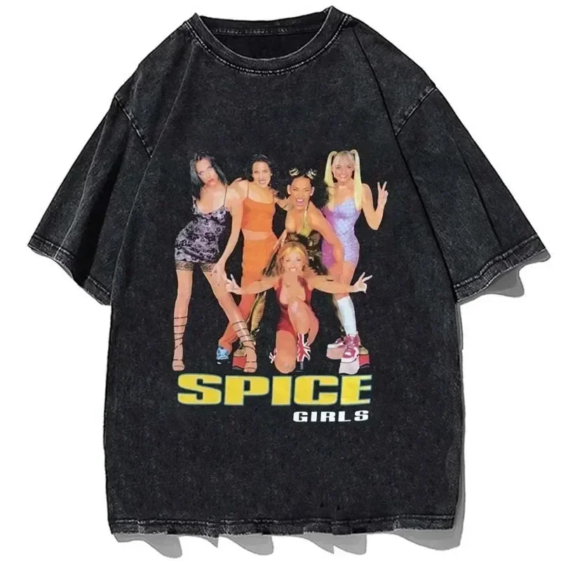 Hop Tops T Spice Girls T Shirt Women\'s Fashion T Shirt Cotton T Shirt Chic Men\'s T Shirt Vintage Camiseta Summer Short Sleeves