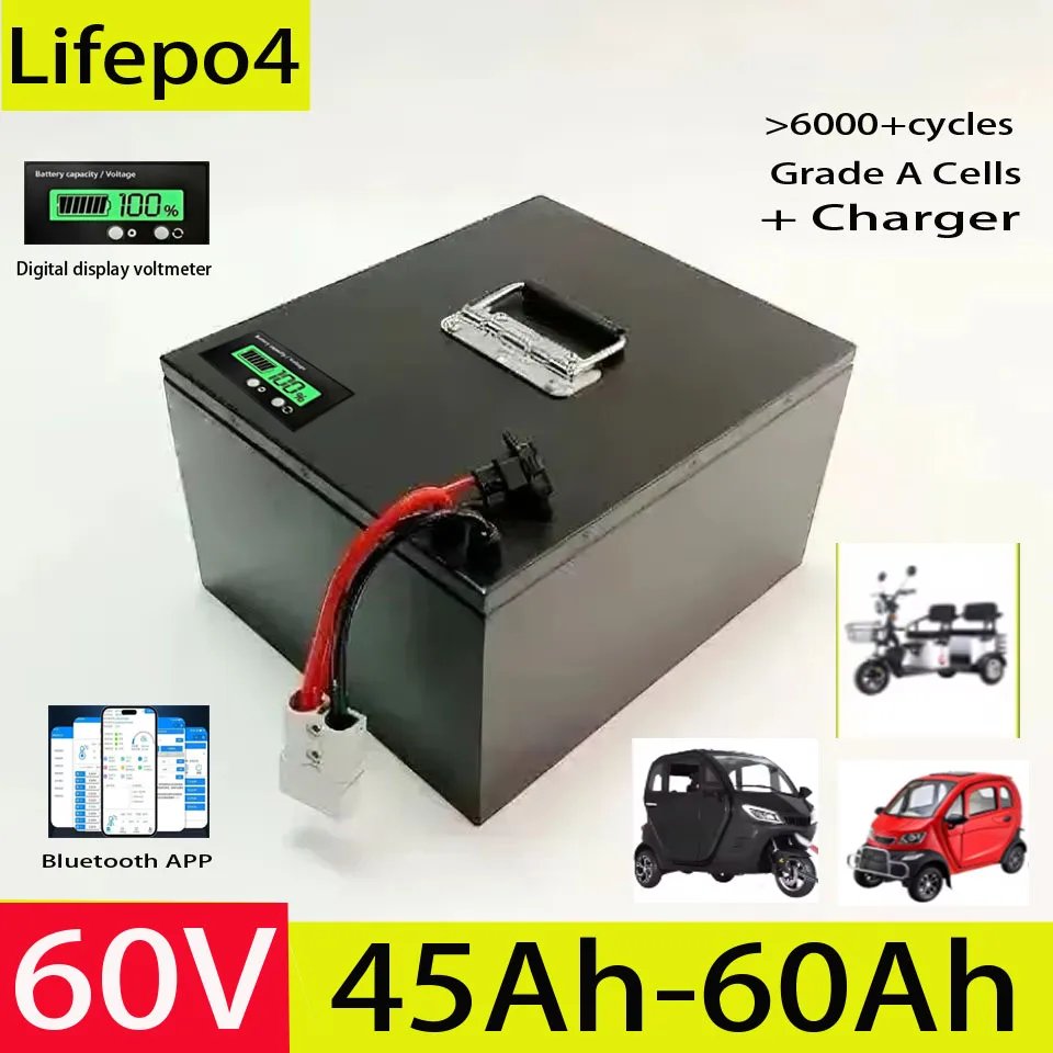 

Lifepo4 60 В 45 Ач 50 Ач 60 Ач литиевая батарея для 3000 Вт мини моторизованный 3-колесный электрический трехколесный велосипед для взрослых с покрытием мобильного автомобиля