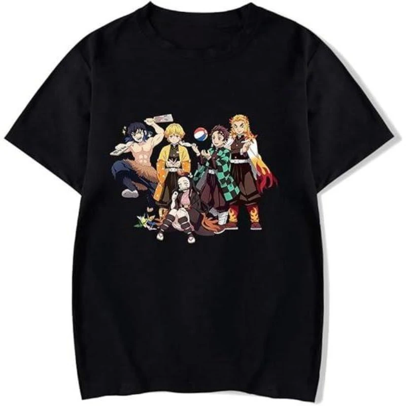 

Demon Killer Airy Fabric Casual Style Fashion Unisex 2025 New T-shirt Summer New Retro Fashion Men's and Women's Streetwear