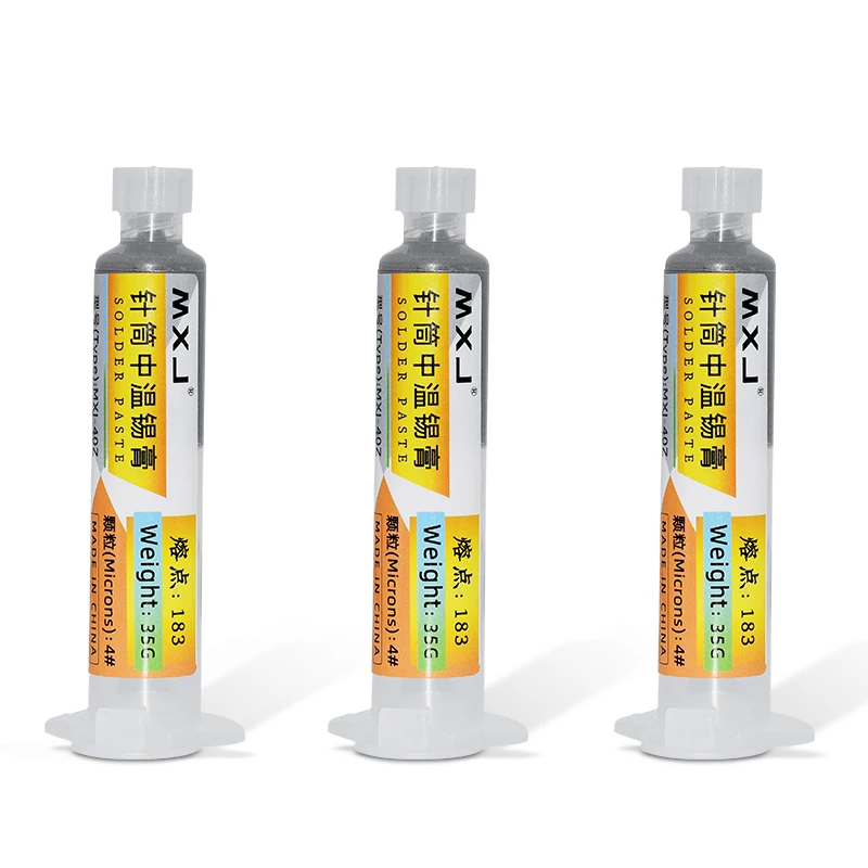 1PC Medium Temp Solder Paste Flux Repair Needle Cylinder Lead-Free Welding Paste Syringe Rework Tool for Electronic Repair