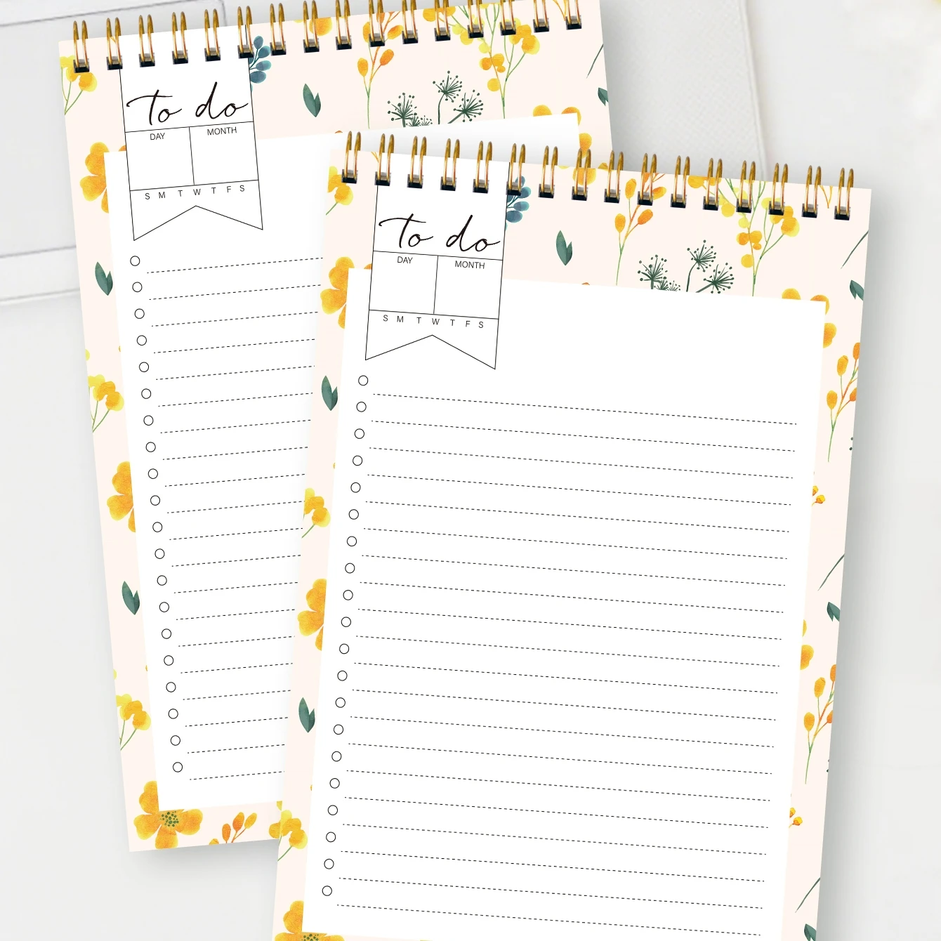 A5 Floral To-Do List Notepad with Schedule, Grocery Lists, Goal Tracking, Lightweight and Portable, Minimalist Tear-Off Design