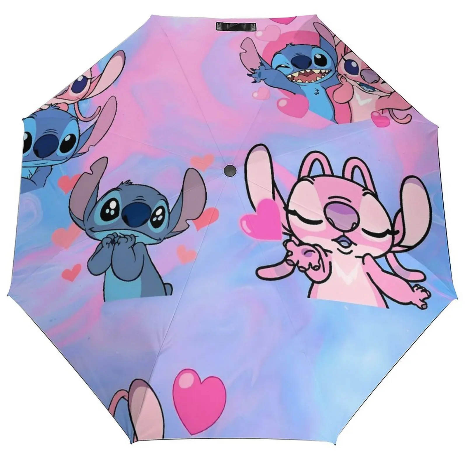 

Kawaii Stitch и ангел-мультфильм комикс зонт 3-кратный автоматический зонт от солнца для мужчин и женщин стильный портативный внешний зонт