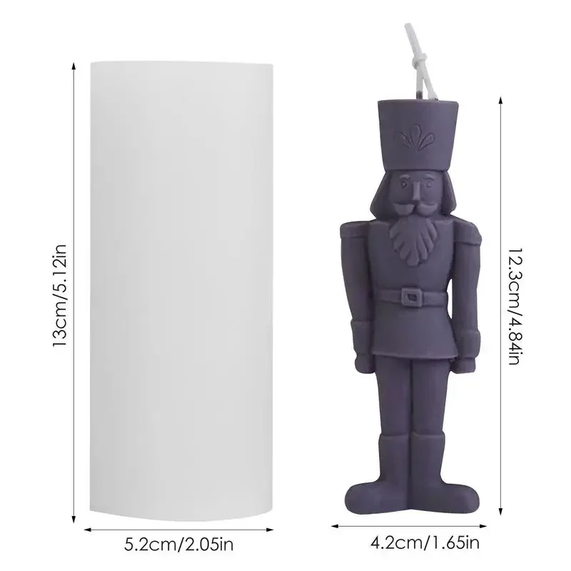 DIY Nutcracker Soldier Candle Silicone Mold DIY Aromatic Soap Candle Making Epoxy Plaster Mold Gifts 2023 Christmas Home Decor