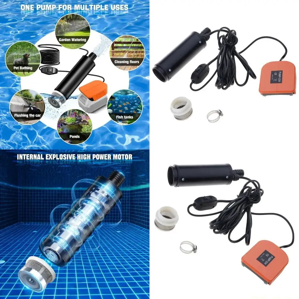 A2BE Light Weight Plastic Water Pumps Tool 50mm Diameter 180mm Height For Pool Covers Basements Boats