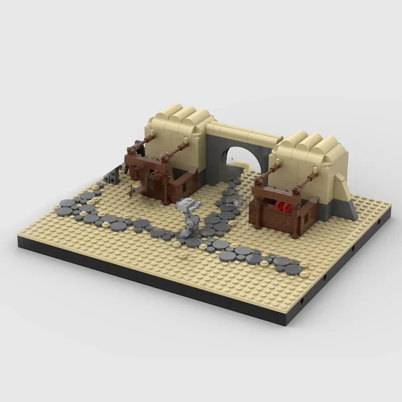 Bloques de construcción Moc para niños, juguete de ladrillos para armar Casa del desierto y calle, serie Star Movie, ideal para regalo de Navidad