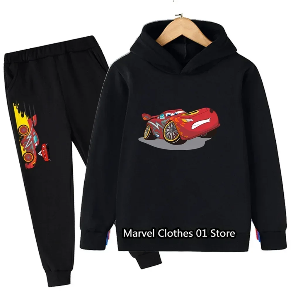 Disney- Cars Sweatshirt Boy Sweatshirt Child girls Hoodies Pants 2Pcs Kids Tracksuits Children Clothing 4-14Years old