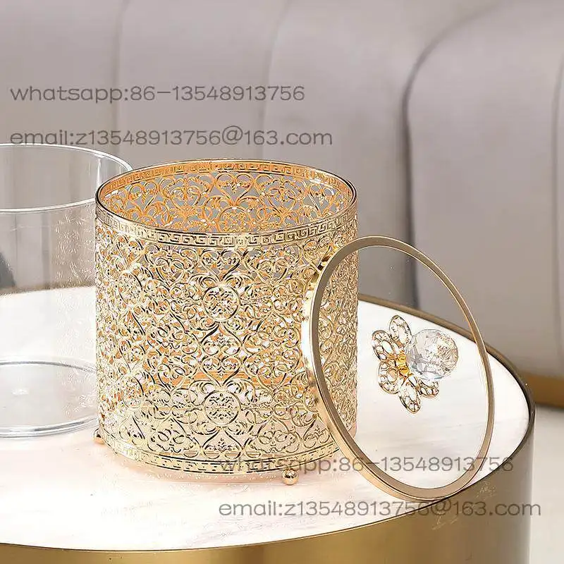 Desktop with lid storage bucket Home living room Coffee table Water storage bucket Desktop trash can