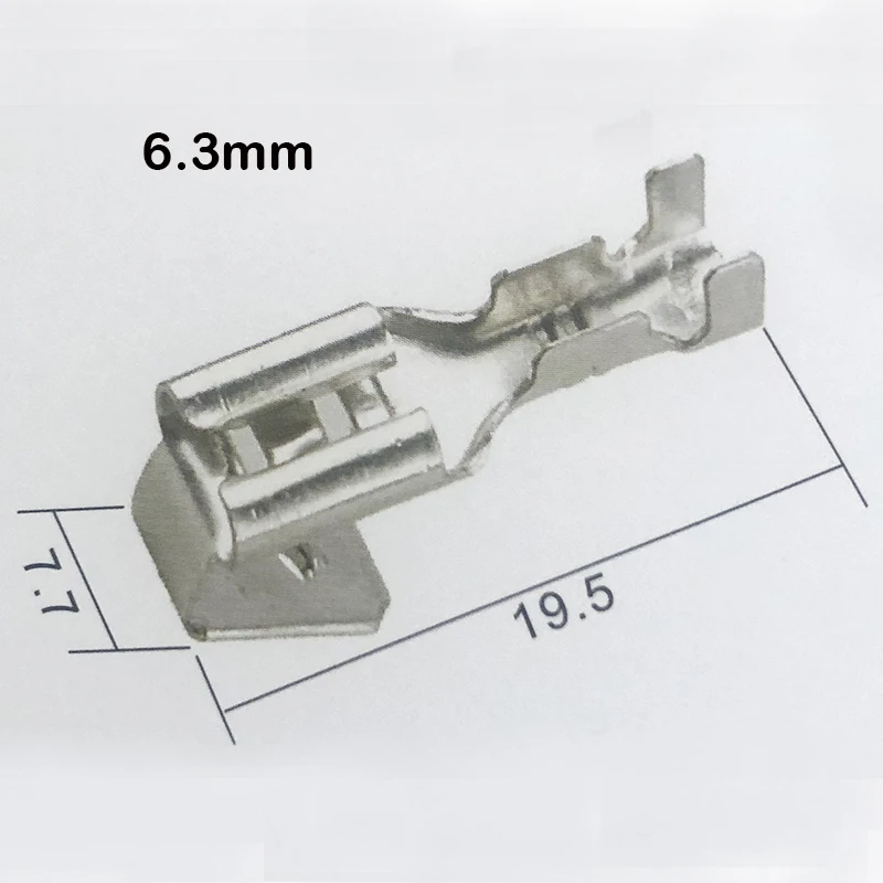 10/50pcs 4.8mm 6.3mm Spade Connectors Quick Disconnect Piggyback Terminals Shoulder of Male and Female Plug Spring Terminals