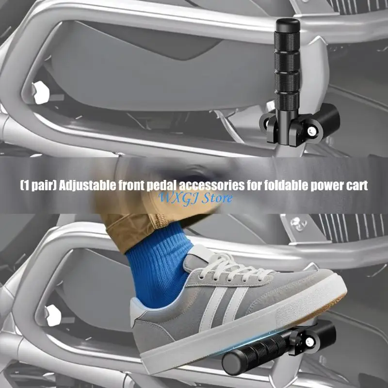 37JE 1 Pair Collapsible Motorcycle Footrests Lightweight Aluminum Foldable Design