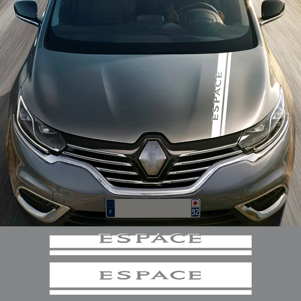 Car Hood Stickers For Renault Espace 3 4 5 Auto Tuning Accessories Van Bonnet Stripes Cover Vehicle Graphics Vinyl Film Decals