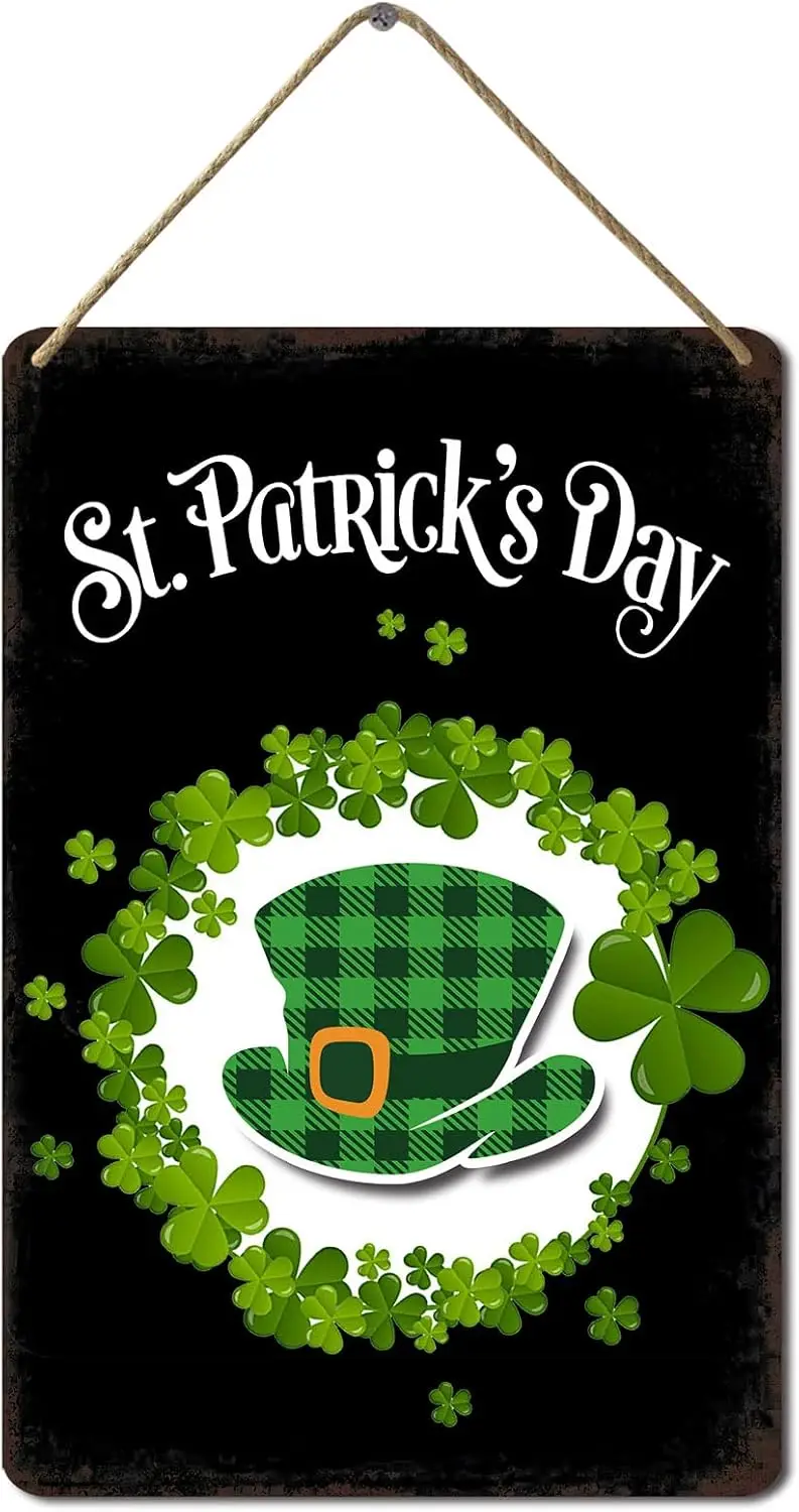 BTFSigns Wooden Hanging Sign Colorlife Welcome St Patricks Day Garden Signs Wall Art Decoration 8x12 Inch Shamrock Lucky Cl sign
