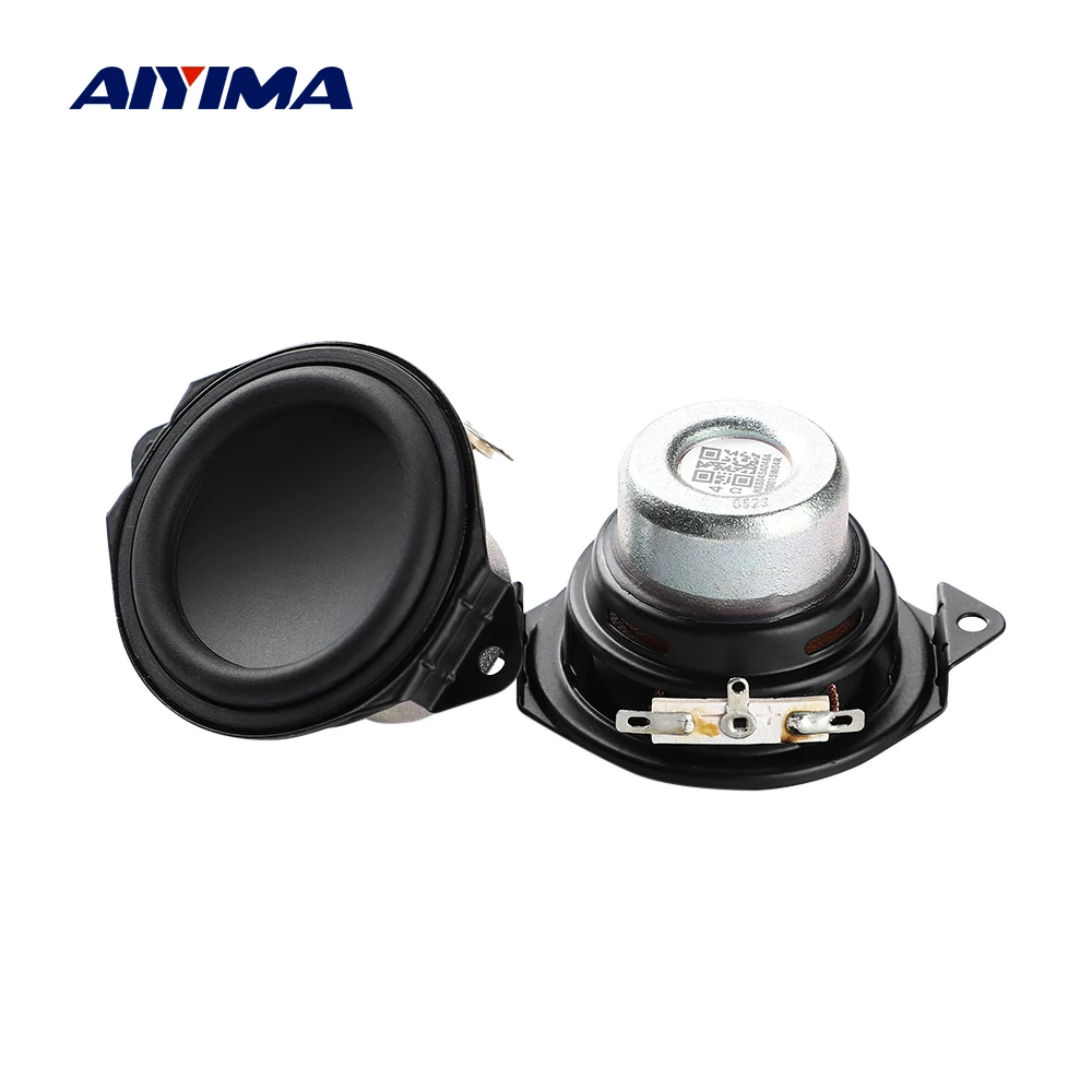 AIYIMA 2 Pcs 1.75 Inch 4 Ohm 30W Speaker Warp Angle Double Neodymium Magnetic Full Range Waterproof Large Voice Coil DIY Speaker