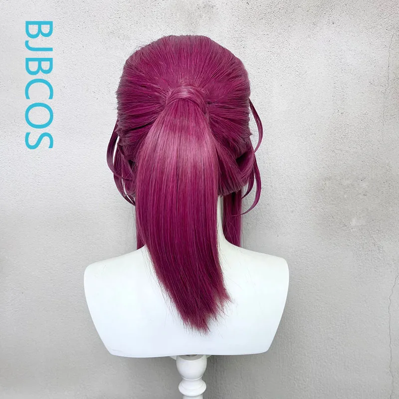 [Styled] Parrucca cosplay Kafka Parrucca medio lunga da 45 cm con coda di cavallo Parrucca viola rosa Cosplay Parrucche cosplay anime resistenti al calore
