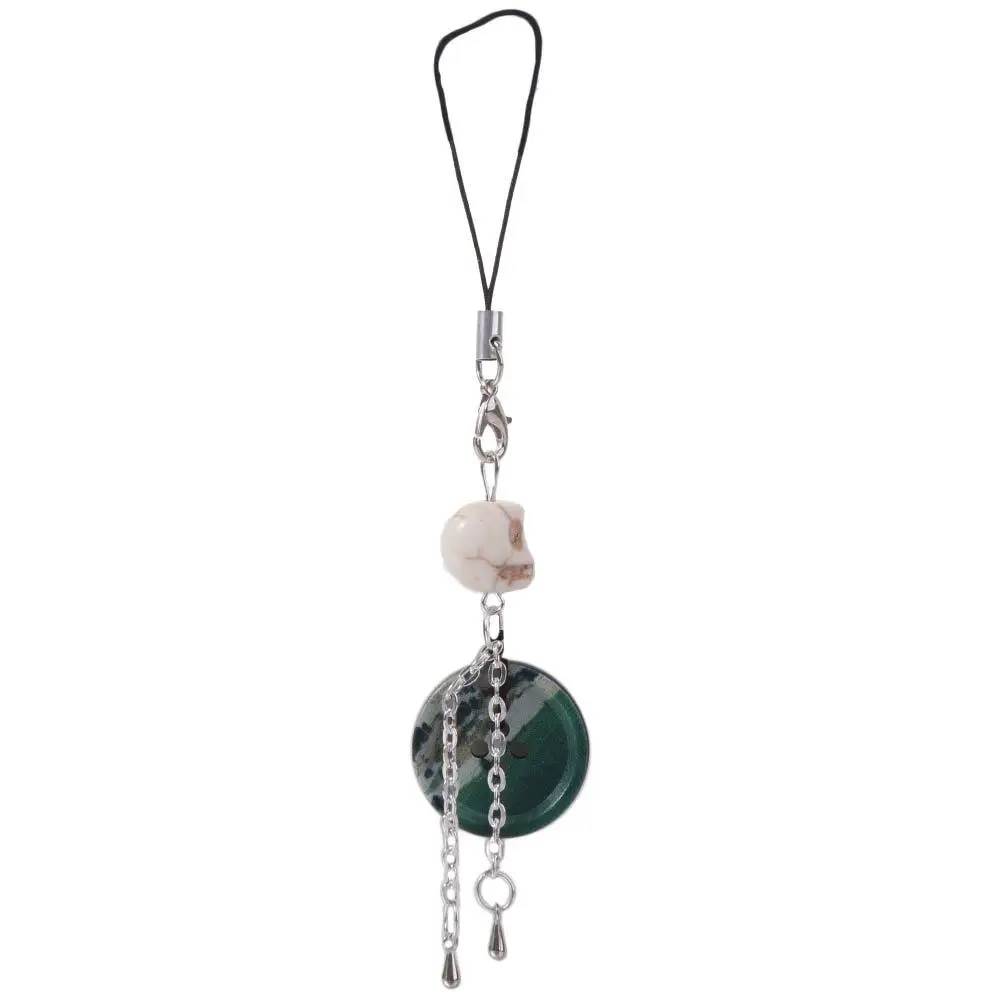 

Винтажный кулон с кнопкой в виде черепа, подвеска для телефона, сумка, украшение Y2K, цепочка для телефона, подвесная веревка, анти-потерянный ремешок для телефона, рюкзак