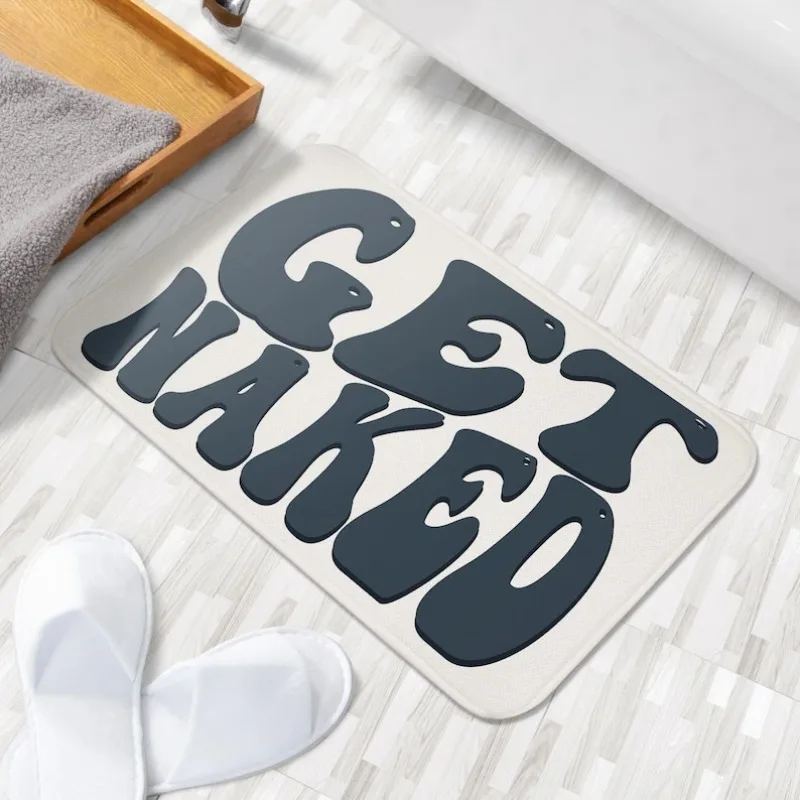 Funny Letter Print Retro Doormat Cute Boho Soft Non-Slip Floor Carpet Quick-Dry Modern Minimalism Humorous Home Decor Rug