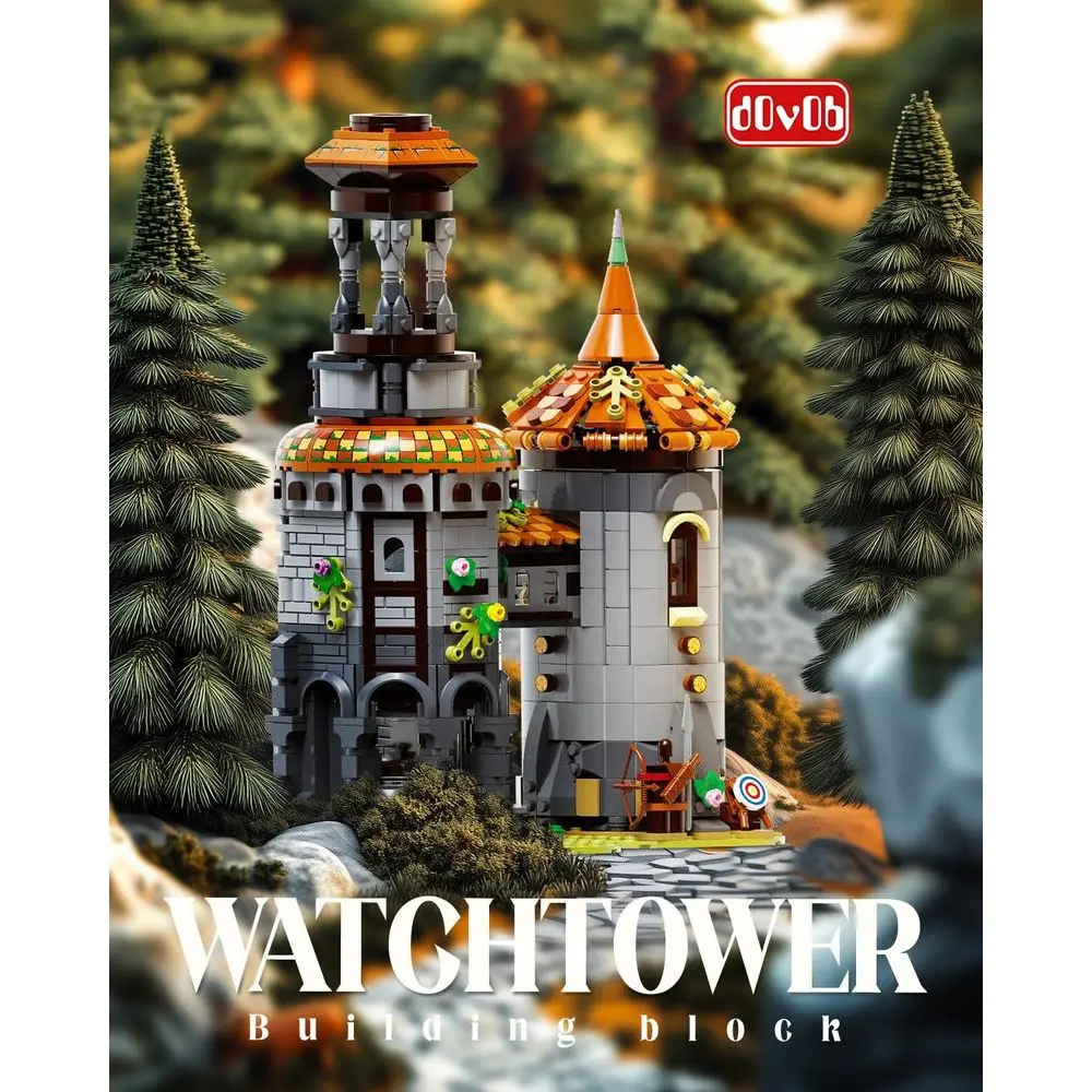 中世の監視塔 組み立てブロック - 大人とティーンのコレクター向けの1326ピースの組み立てセット